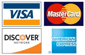 We gladly accept Visa, MasterCard, Discover and Amex as payment.